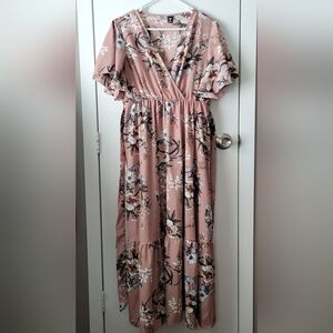 Shein Curve Pink Floral Dress